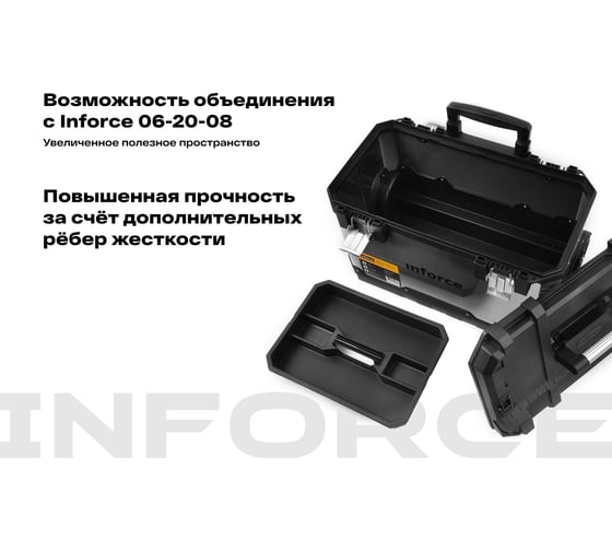 Металлопластиковый ящик для инструментов 24" на колесах Inforce 06-20-09