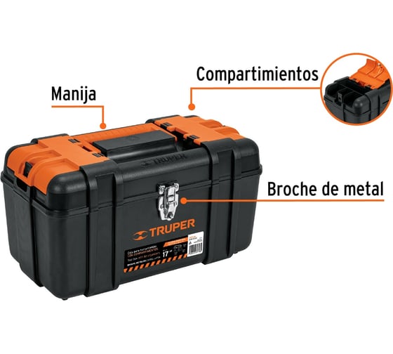Ящик для инструмента Truper пластиковый 17"chp-17xc 102434