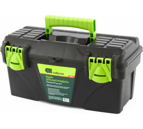 Ящик для инструмента СИБРТЕХ 410x215x197мм (16"), пластик 90804