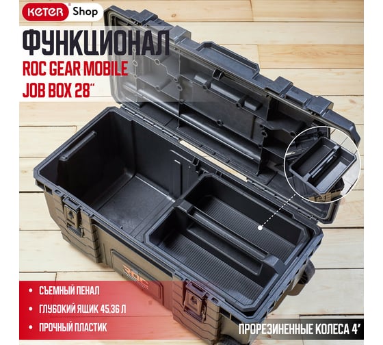 Ящик для инструментов НОВИНКА ROC GEAR MOBILE JOB BOX 28" Keter 257189