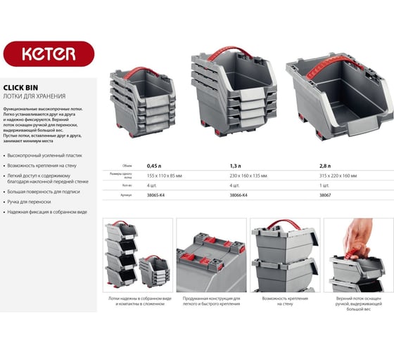 Лоток Keter Clickbin 2.8 л 38067