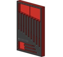 Пустой ложемент для набора комбинированных ключей с трещоткой и шарниром IZELTAS EVA, красно-черный, на 12 предметов, 230x335 2955905412