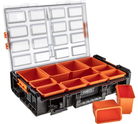 Модульный органайзер NEO Tools 12 лотков, 59х38х13 см, modular system I 84-268