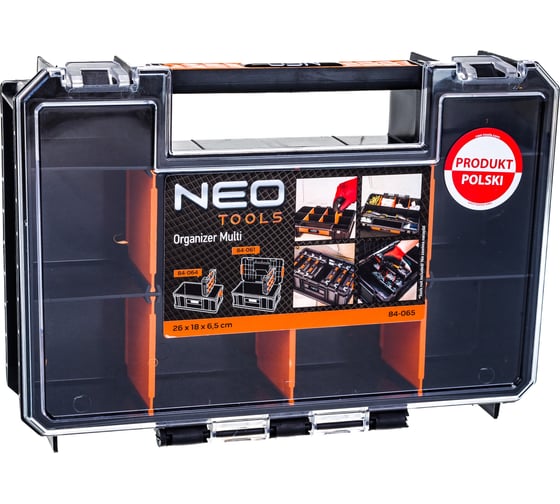 Модульный органайзер NEO Tools 6 съёмных перегородок, 27х18х6 см, modular system II 84-065