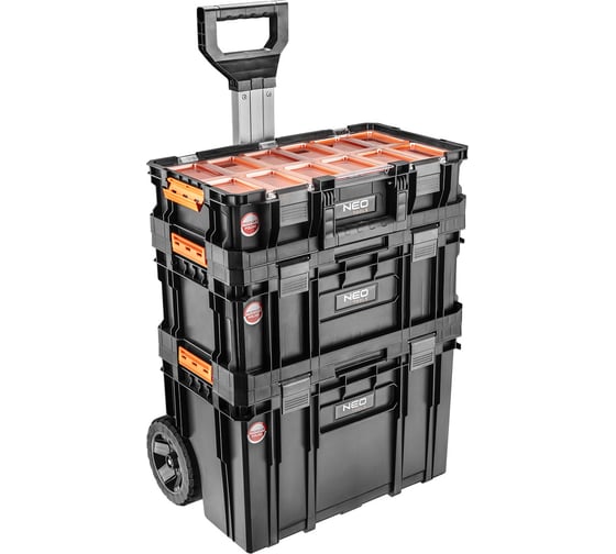 Система модульных ящиков для инструментов на колёсах NEO Tools 53х38х69 modular system II 84-066