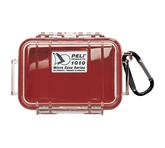 Защитный кейс Pelican 1010 красный, с прозрачной крышкой 1010-028-100E 1