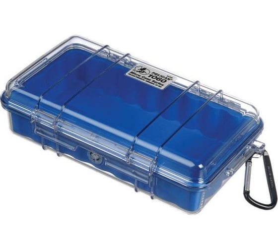 Защитный кейс Pelican 1060 синий, с прозрачной крышкой 1060-026-100E