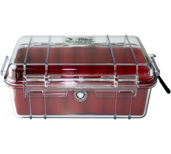 Защитный кейс Pelican 1050 красный, с прозрачной крышкой 1050-028-100E