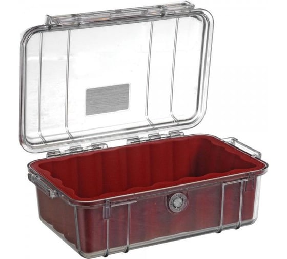 Защитный кейс Pelican 1050 красный, с прозрачной крышкой 1050-028-100E