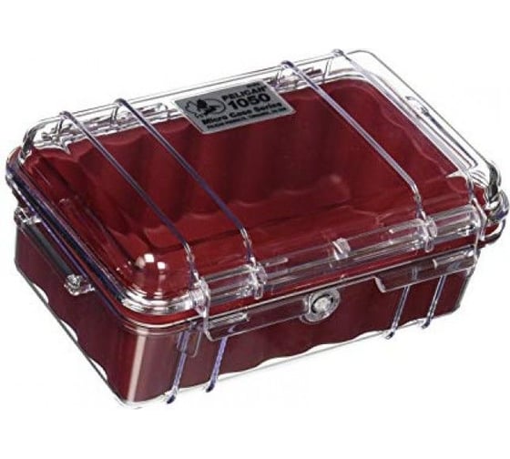 Защитный кейс Pelican 1050 красный, с прозрачной крышкой 1050-028-100E