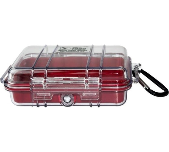 Защитный кейс Pelican 1020 красный, с прозрачной крышкой 1020-028-100E