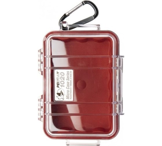 Защитный кейс Pelican 1020 красный, с прозрачной крышкой 1020-028-100E