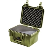 Защитный кейс Pelican 1300 зеленый, с поропластом 1300-000-130E