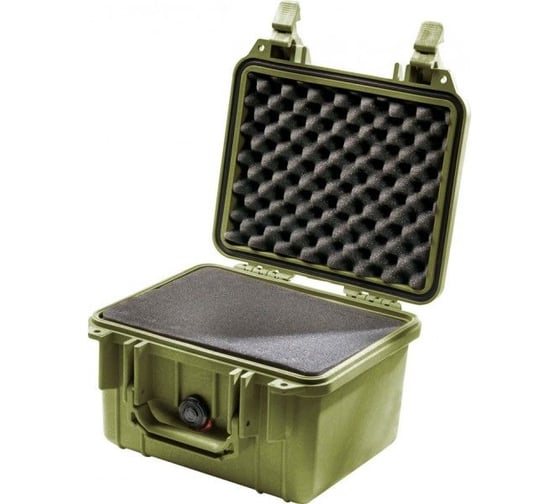 Защитный кейс Pelican 1300 зеленый, с поропластом 1300-000-130E 1