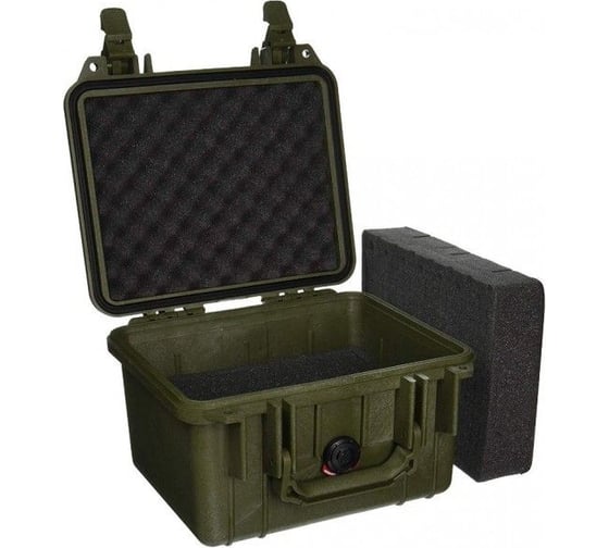 Защитный кейс Pelican 1300 зеленый, с поропластом 1300-000-130E