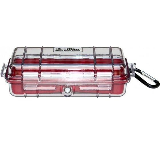 Защитный кейс Pelican 1040 красный, с прозрачной крышкой 1040-028-100E