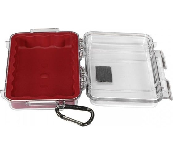 Защитный кейс Pelican 1040 красный, с прозрачной крышкой 1040-028-100E