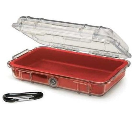 Защитный кейс Pelican 1040 красный, с прозрачной крышкой 1040-028-100E