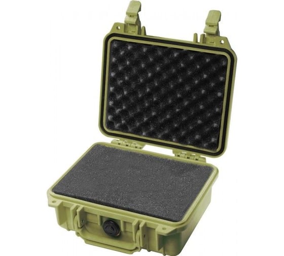 Защитный кейс Pelican 1200 зеленый, с поропластом 1200-000-130E