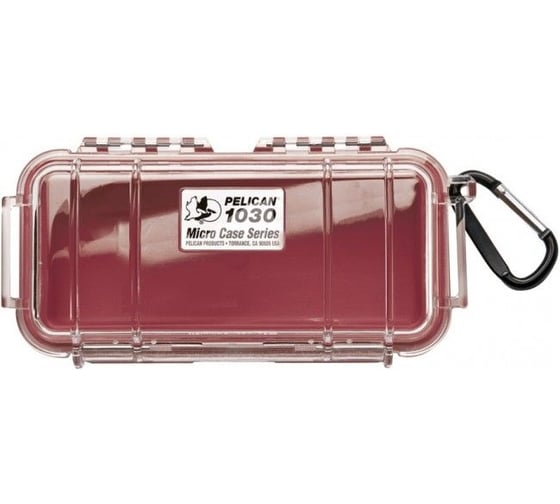 Защитный кейс Pelican 1030 красный, с прозрачной крышкой 1030-028-100E 1
