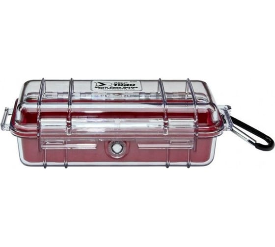 Защитный кейс Pelican 1030 красный, с прозрачной крышкой 1030-028-100E