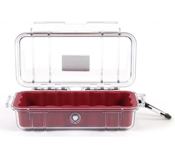 Защитный кейс Pelican 1030 красный, с прозрачной крышкой 1030-028-100E