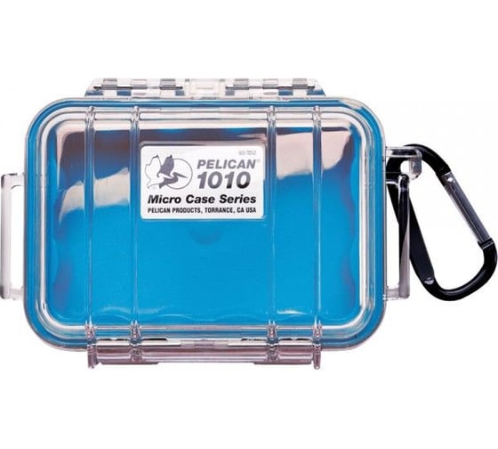 Защитный кейс Pelican 1010 синий, с прозрачной крышкой 1010-026-100E
