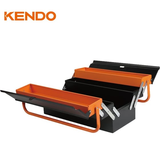 Металлический раскладной ящик для инструментов KENDO 460x200x205 мм 90204