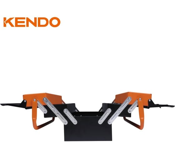Металлический раскладной ящик для инструментов KENDO 460x200x205 мм 90204