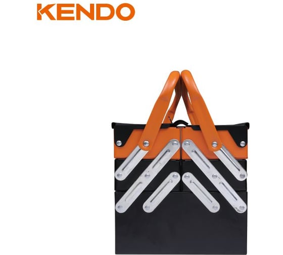 Металлический раскладной ящик для инструментов KENDO 460x200x205 мм 90204