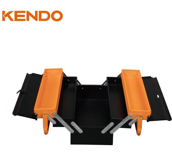 Металлический раскладной ящик для инструментов KENDO 460x200x205 мм 90204