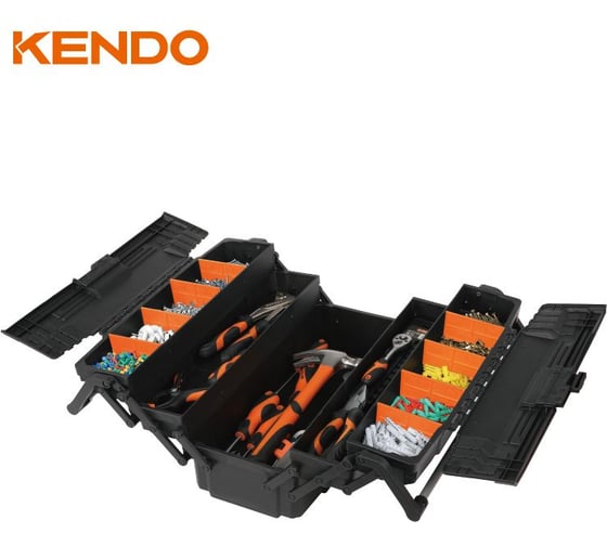 Ящик для инструментов KENDO 5 лотков, 465x229x209 мм 90275 1