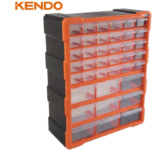 Вертикальный пластмассовый органайзер KENDO 39 ящиков 90248