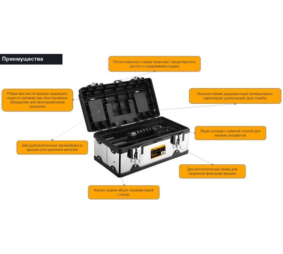 Ящик для инструментов DEKO Tool box 23M 45x25x20 см 085-3003