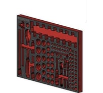 Пустой ложемент EVA IZELTAS красно черный, для торцевых головок 1/2"+1/4" 102 предмета, габариты 462x335 мм 2955905922