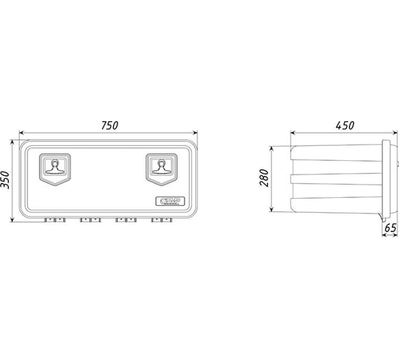 Ящик инструментальный ТМР FLYBOX750, 750х450х350(H) FLB750