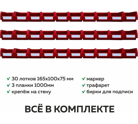 Органайзер ООО ММПО LT1000-3X10 красный 4673738646435