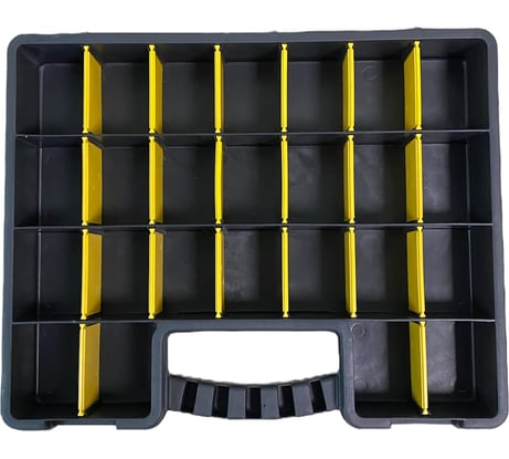 Органайзер Jetservice 407x340x60 мм, черно-желтый, с разделителями, 25 ячеек JS40760