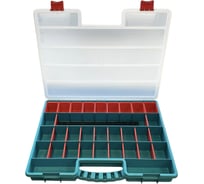 Органайзер JETTOOLS 517x395x60 мм, бирюзовый, с лотками и планкой JETSystem и разделителями, 38 ячеек JT51760