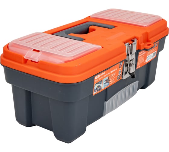 Ящик для инструментов TDM ELECTRIC Рубин ТЕХНИК-16 41х21х18 см, металлические замки, два органайзера SQ1032-0201