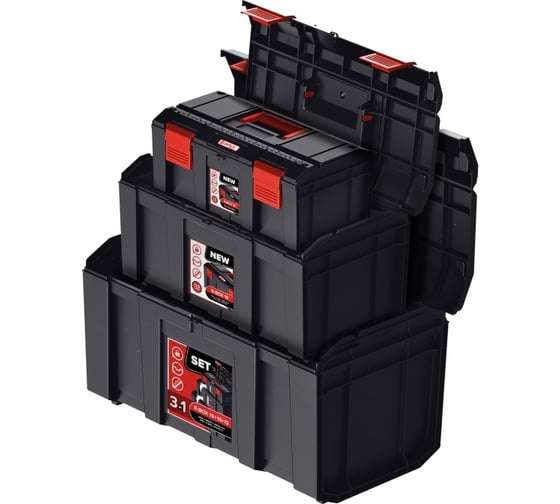 Ящик для инструментов QBRICK REGULAR R-BOX SET; 19+16+13 485х284х265мм 10501289