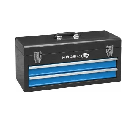 Металлический инструментальный ящик HOEGERT TECHNIK 2 выдвижные секции HT7G074