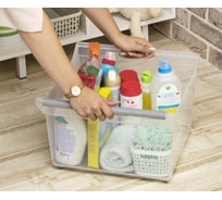 Органайзер IDEA с ручкой на колесах 23 л прозрачный М 1623