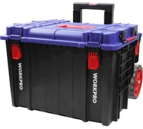 Тележка с пластиковым ящиком с крышкой WORKPRO (560х442х500, полипропилен, нагрузка 25 кг) WP283032
