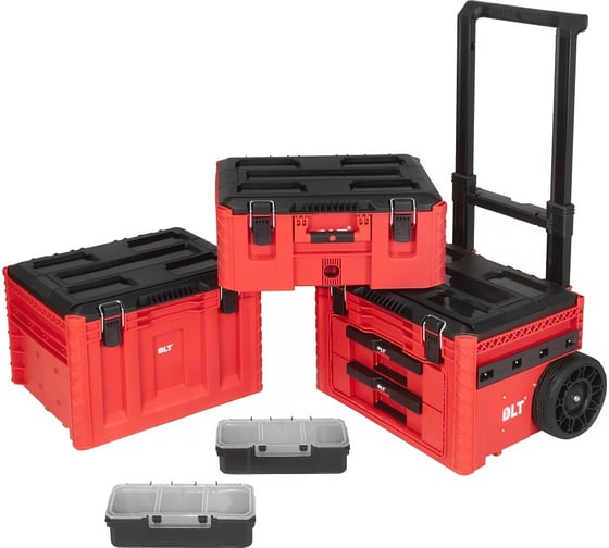 Система хранения инструментов DLT №4, серия RED PRO (кейс №2, кейс №5, кейс-тележка №1) 4059