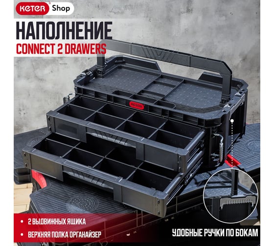 Ящик для инструментов Keter НОВИНКА CONNECT SYS 2 DRAWERS 250037