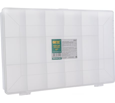 Ящик-органайзер прозрачный для крепежа (275х185х42 мм) FIT 65641