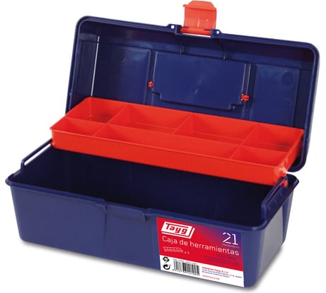 Ящик для инструмента Tayg №21 синий, с лотком, 310x160x130 мм 121005