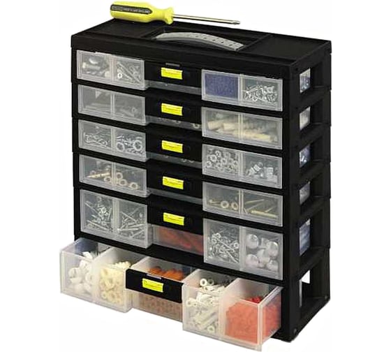 Органайзер вертикальный с 6-ю выдвижными секциями Pack'n Latch (31.1x34.9x15 см) Stanley 1-92-086 1