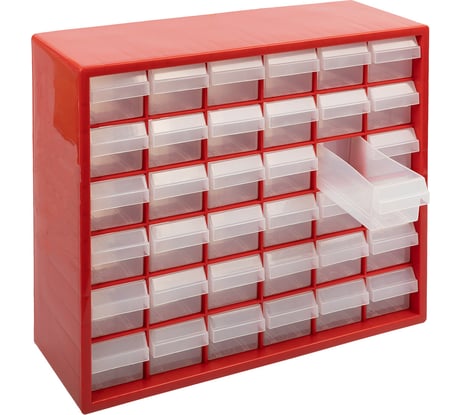 Органайзер пластиковый с выдвижными ячейками 36 шт. Gamma ОМ-036 39.5x13.5x32 см, красный 607138